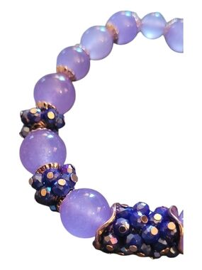 🥳4/$75!🥳 Juicy Blackberry Lavender Beaded Stretch Bracelet